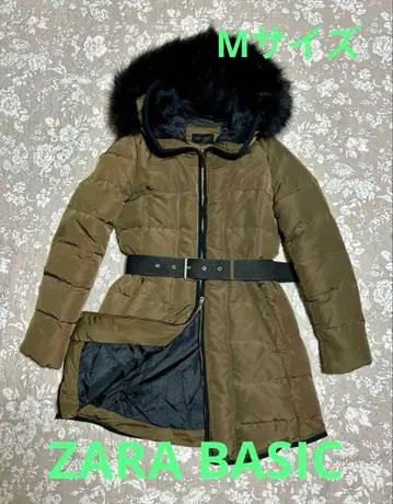 새상품급 ZARA BASIC 후드 부착 다운 코트
