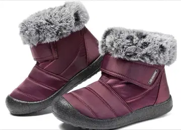 버건디 여성용 방수 스노우 부츠 아웃도어