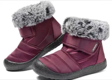 버건디 여성용 방수 스노우 부츠 아웃도어