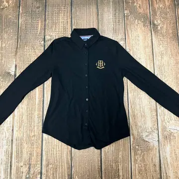 TOMMY HILFIGER 블랙 긴팔 피케 셔츠 S 사이즈