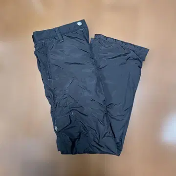 블랙 나일론 와이드 팬츠