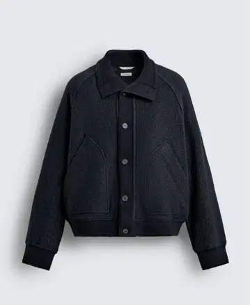 [미사용 새상품] ZARA 리브 옷깃 절개 자켓 네이비 블루 M 사이즈