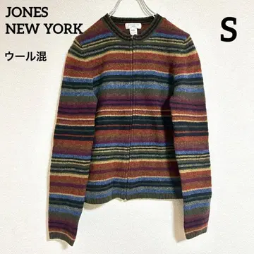 JONES NEW YORK 멀티 컬러 가디건 컬러풀 울 혼방