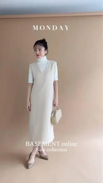 basement online 보아 V넥 원피스