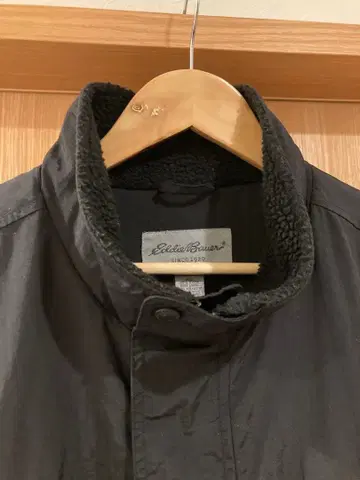 Eddie Bauer 보아 안감 스탠드 카라 블루종 블랙