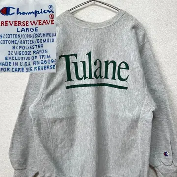 챔피온 Tulane L 사이즈 그레이 자수 택 90s
