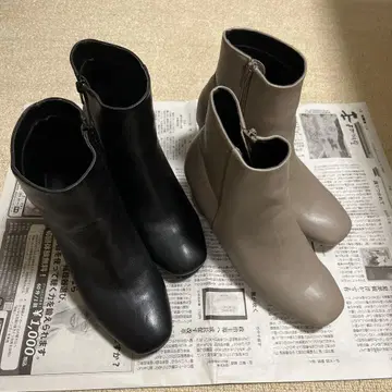 약 24.5cm 합성 피혁 블랙, 베이지 부티