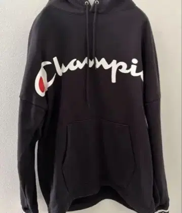 Champion 탄탄한 두꺼운 원단 블랙 후드티 X-LARGE