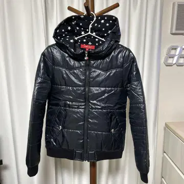 tommy girl 후드 부착 다운 자켓 M 블랙