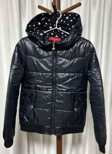 tommy girl 후드 부착 다운 자켓 M 블랙 새상품급