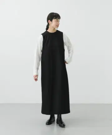 어반 리서치 카구레 크루넥 울 박스 원피스 블랙