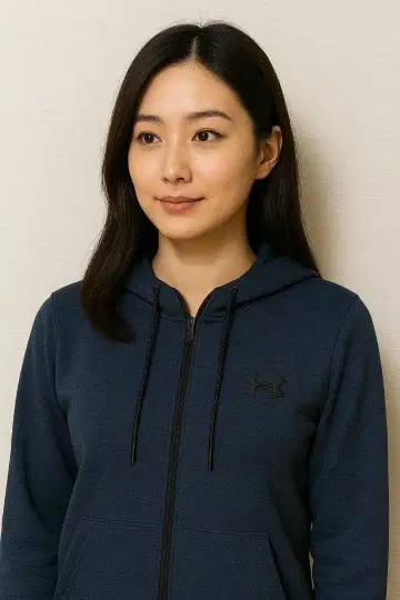 언더아머 네이비 풀 집업 후드티 MD