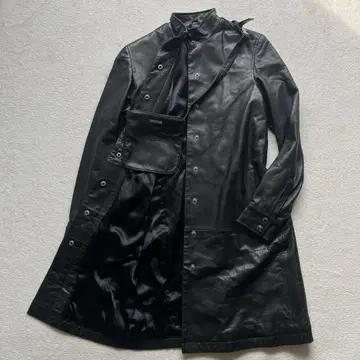 아르마니 익스체인지 가죽 스텐카라 코트 M 블랙 롱 백 포함