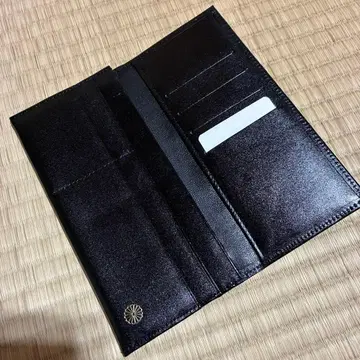 황궁 블랙 가죽 장지갑 카드 포켓 부착