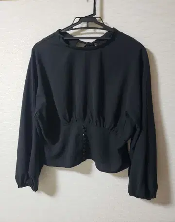 오메카시 블랙 긴팔 블라우스 F 사이즈