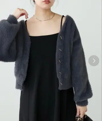 버튼 샤기 가디건