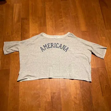 AMERICANA 로고 맨투맨 크롭 기장 그레이 [ 새상품급 ]