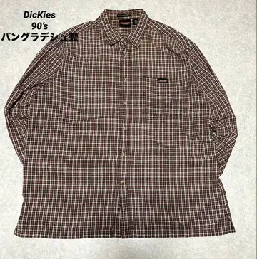 90's 방글라데시제 Dickies 체크 무늬 셔츠 2XL
