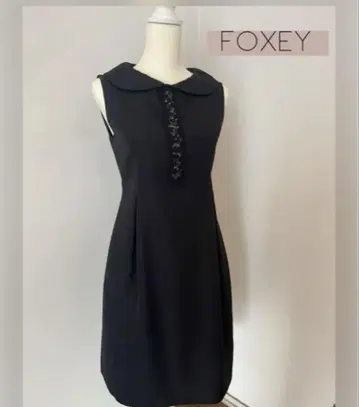 FOXEY 슬리브리스 무릎 기장 원피스 블랙