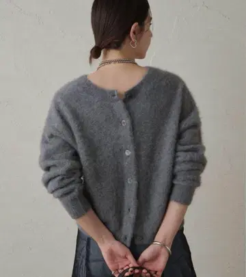 미사용 새상품 loungedress FUR 캐시미어 2way 니트 가디건