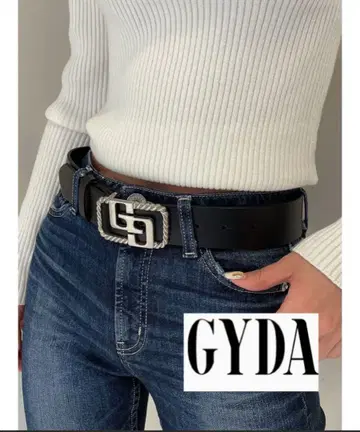 GYDA JEYSUS GG 가죽 와이드 벨트 실버