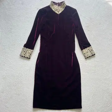 [ 황실 납품 ] AKRIS 아크리스 벨로아 와인 레드 원피스 드레스