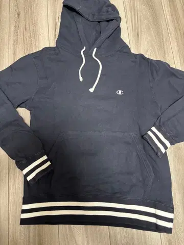Champion 네이비 후드 부착 후드티 M