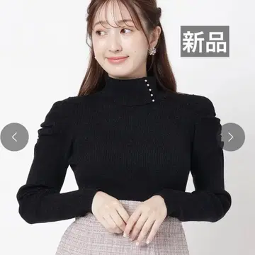willselection 라메 믹스 터틀넥 풀오버 블랙 새상품