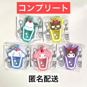 산리오 캐릭터즈 클리어 크림 소다 메지루시 러버 참 전 5종 세트