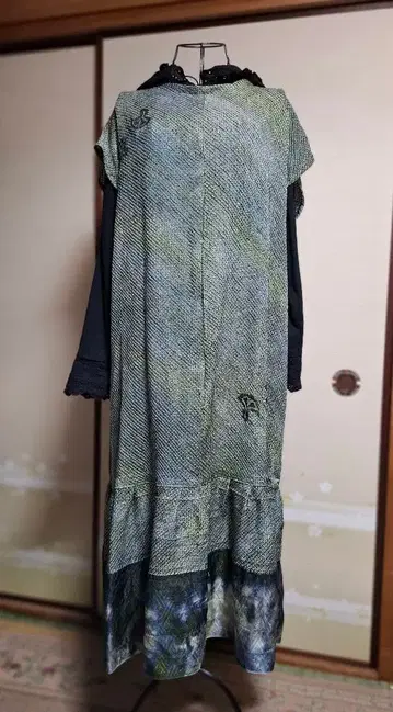 기모노 리메이크 140 시보리 원피스 그린