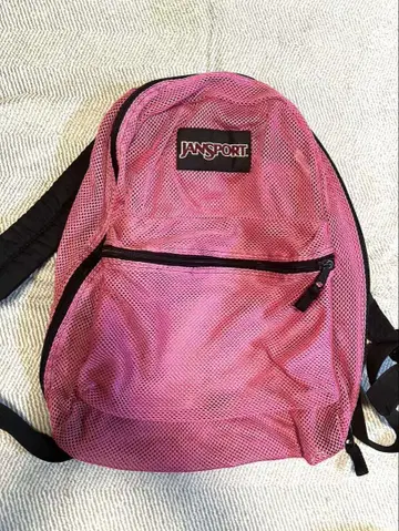 JANSPORT 메쉬 백팩 핑크