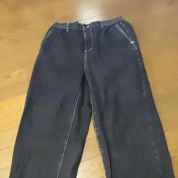 RVCA 다크 그레이 스트레이트 데님 L