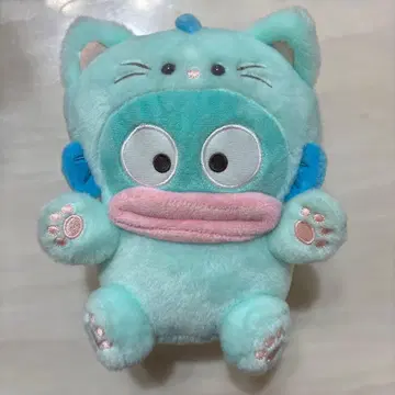 스카이블루 고양이 귀 봉제 인형