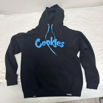 Cookies 블랙 후드티 후드 부착