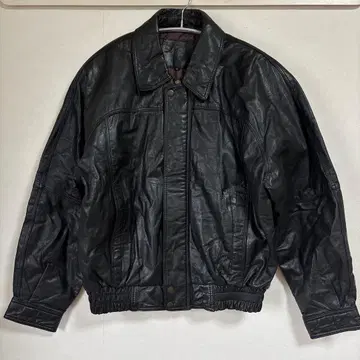 BACK LOT 소가죽 가죽 자켓 빈티지 블랙 M 사이즈