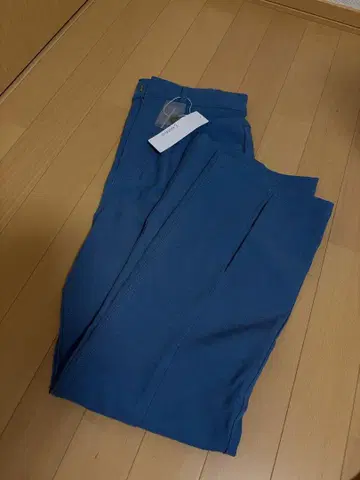 슬릿 하이웨스트 파랑 팬츠