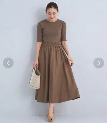 타프타 도킹 니트 원피스 -워셔블-