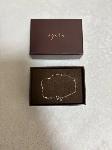 agete K10 펄 장식 팔찌 골드
