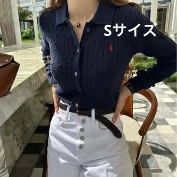 랄프 로렌 케이블 니트 코튼 Polo 가디건