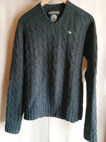 아바클로 영국산 울&캐시미어 V넥 케이블 니트 스웨터