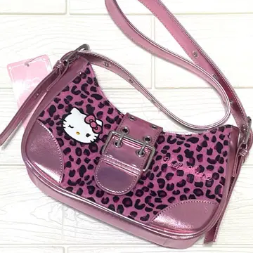 아베일 헬로키티 레오파드 무늬 숄더백 핑크