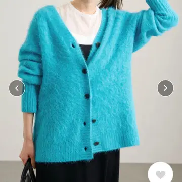 FRAMeWORK 알파카 MIX FUR 2way 가디건 블루
