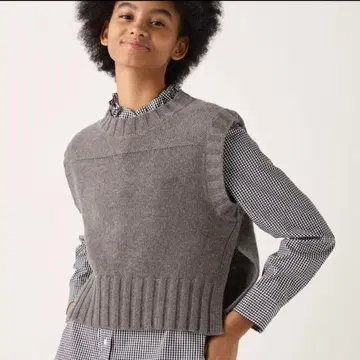 [택 포함] UNIQLO x 코토니에 그레이 프리미엄 램 크롭 베스트