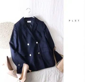 플라스테 PLST 울 혼방 프론트 더블 자켓 M