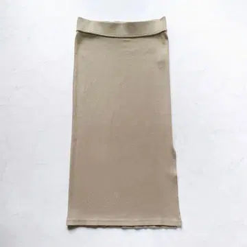 Deuxieme Classe 리브 스트레치 롱 타이트 스커트 베이지 F