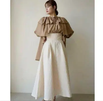 Acka 롱 스커트 jacquard volume skirt
