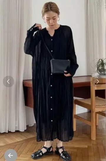 언그리드 와셔 롱 원피스 블랙 2way 겉옷