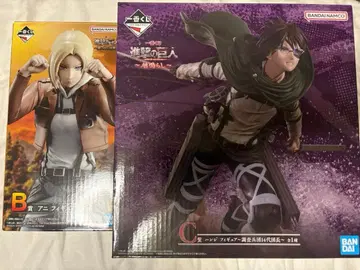 진격의 거인 제일복권 지진 한지 피규어 애니 2체 세트