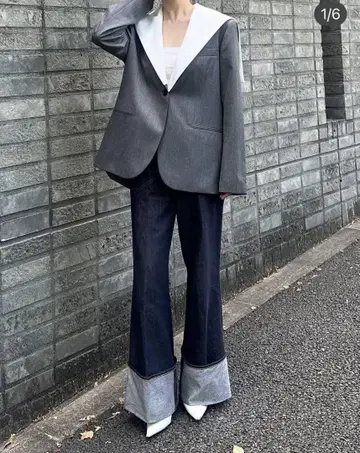 새상품급 cygne 롤업 데님 사이즈 0 시뉴