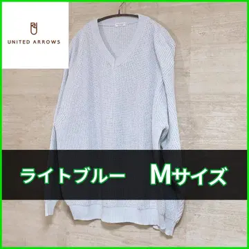 B&Y 유나이티드 애로우즈 벌키 코튼 와플 벌룬 V넥 니트